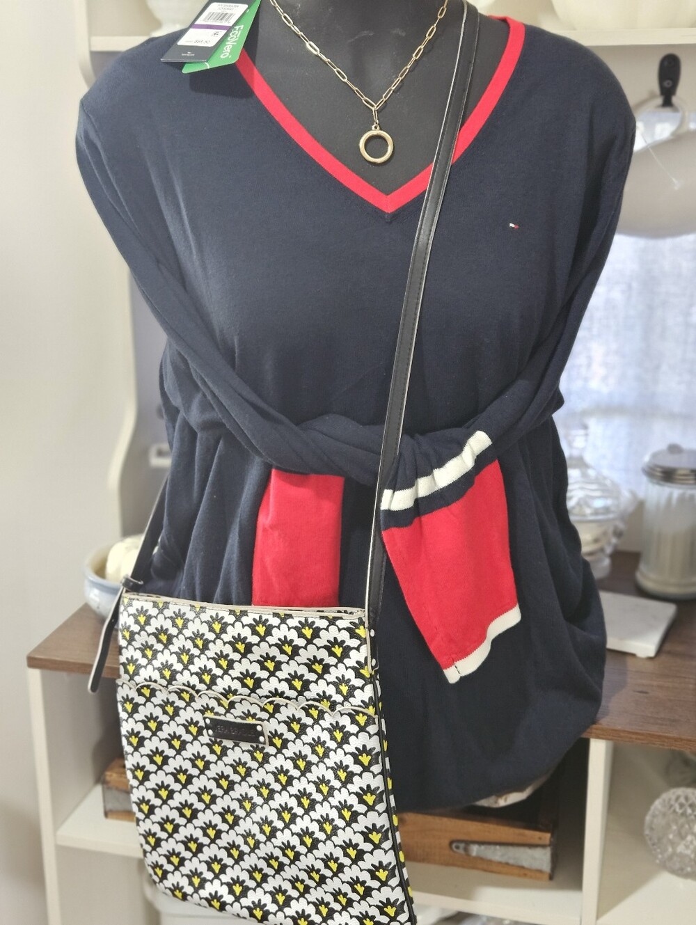 Tommy Hilfiger Sweater And Vera Bradley Patterned Crossbody Bag